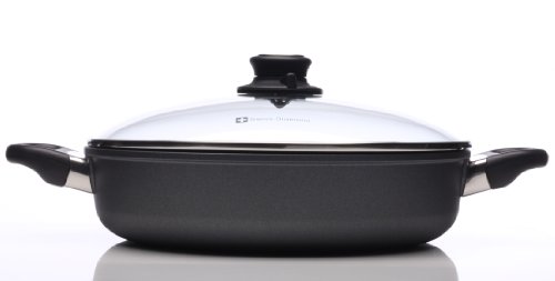 Swiss Diamond 11cm Induction Nonstick Sauteuse with Lid, Dishwasher & Oven Safe, Grey