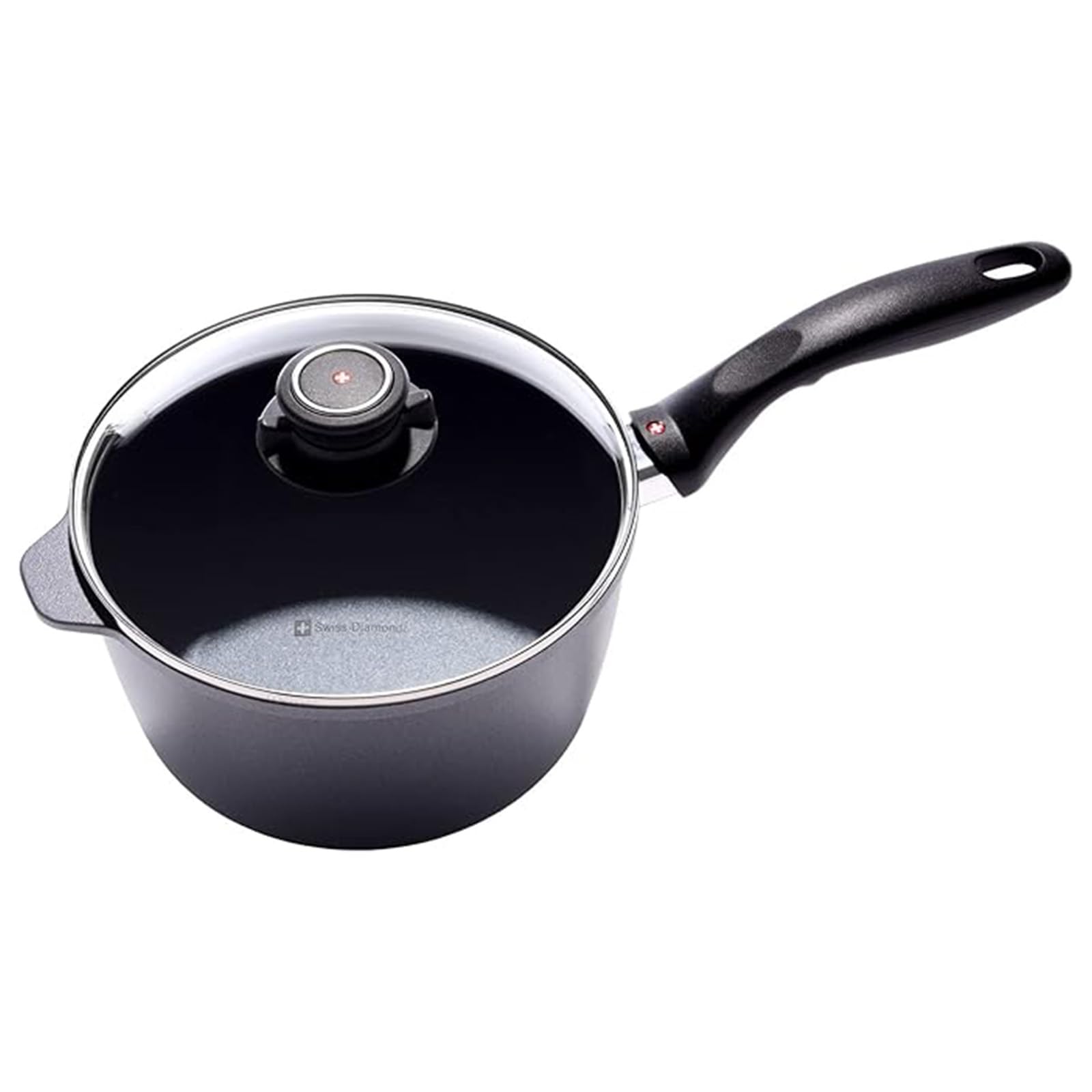 Swiss Diamond 8-Inch Nonstick Grey Sauce Pan, Dishwasher and Oven Safe